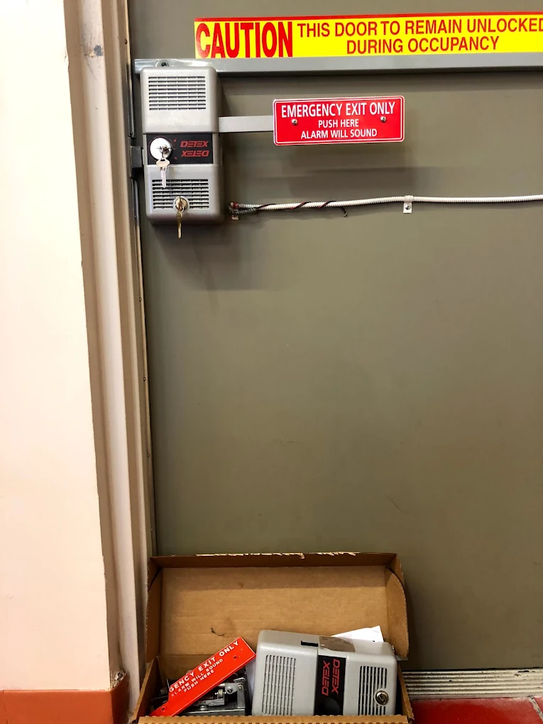 Detex emergency exit lock replacement
